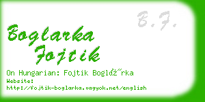 boglarka fojtik business card